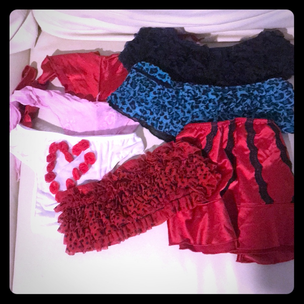 Skirt and booty short lot. strippper lot